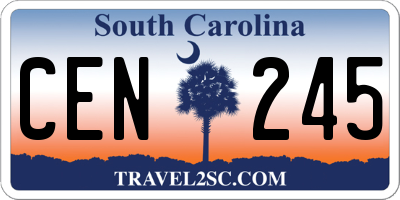 SC license plate CEN245