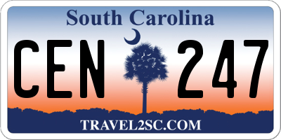 SC license plate CEN247