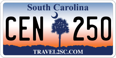 SC license plate CEN250