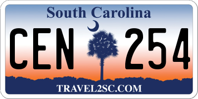 SC license plate CEN254