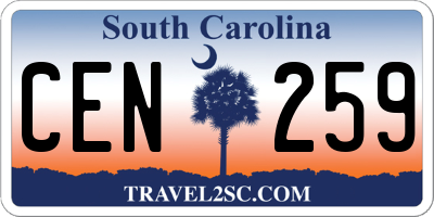 SC license plate CEN259