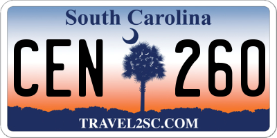 SC license plate CEN260