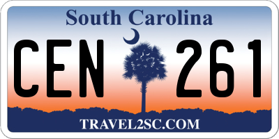 SC license plate CEN261