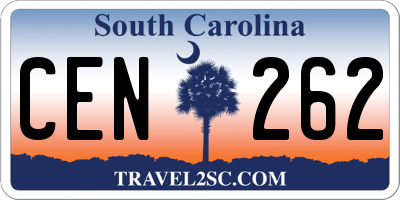 SC license plate CEN262