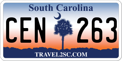 SC license plate CEN263