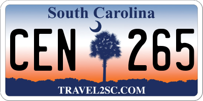 SC license plate CEN265