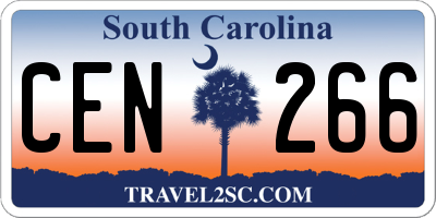 SC license plate CEN266