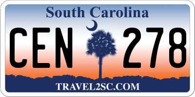 SC license plate CEN278
