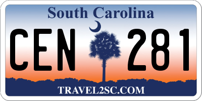 SC license plate CEN281