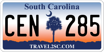 SC license plate CEN285