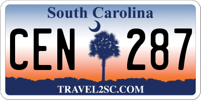 SC license plate CEN287