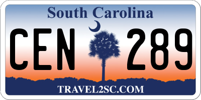 SC license plate CEN289