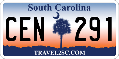 SC license plate CEN291