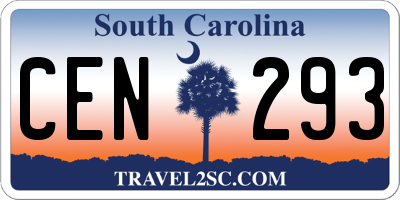 SC license plate CEN293