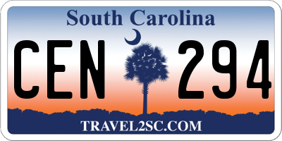 SC license plate CEN294