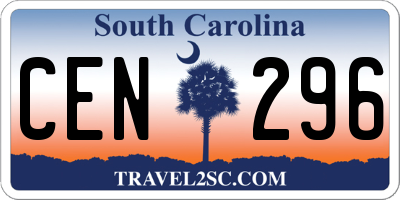 SC license plate CEN296
