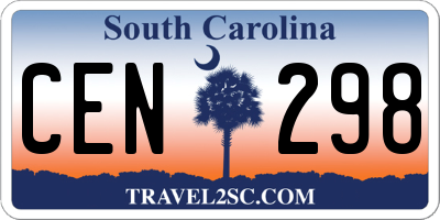 SC license plate CEN298