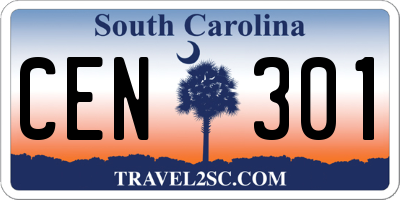 SC license plate CEN301