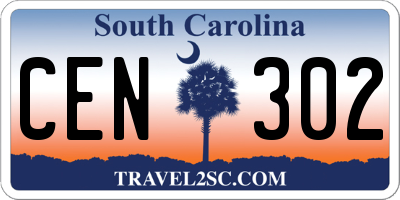 SC license plate CEN302