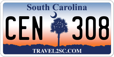 SC license plate CEN308