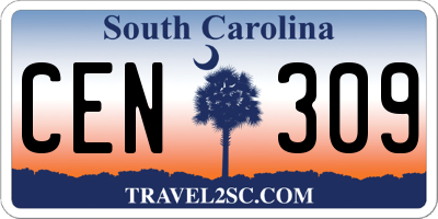 SC license plate CEN309