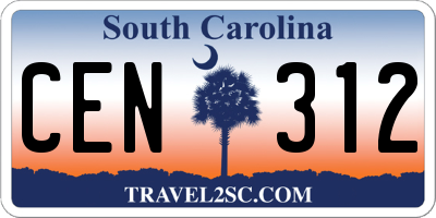 SC license plate CEN312