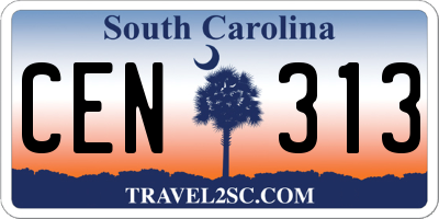 SC license plate CEN313