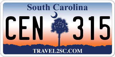 SC license plate CEN315
