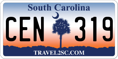 SC license plate CEN319