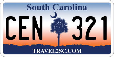 SC license plate CEN321