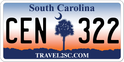 SC license plate CEN322