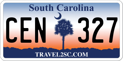 SC license plate CEN327