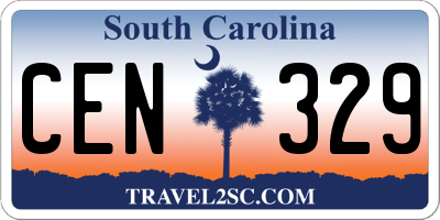 SC license plate CEN329