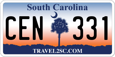 SC license plate CEN331