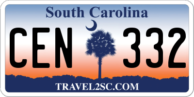SC license plate CEN332