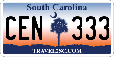 SC license plate CEN333