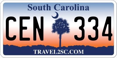 SC license plate CEN334