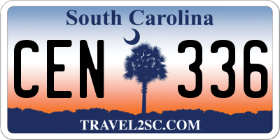 SC license plate CEN336