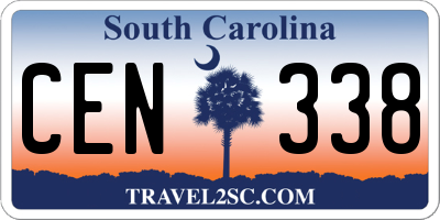 SC license plate CEN338