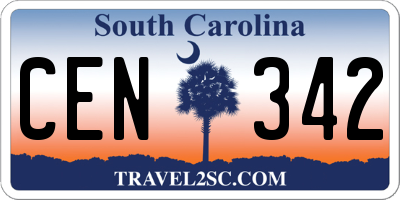 SC license plate CEN342