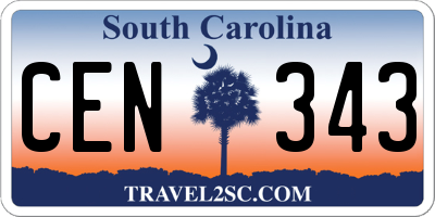 SC license plate CEN343