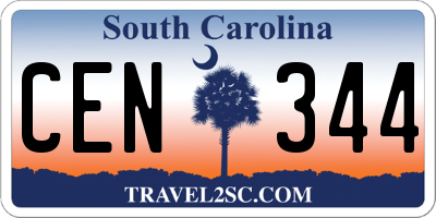 SC license plate CEN344