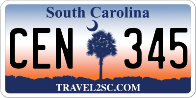 SC license plate CEN345
