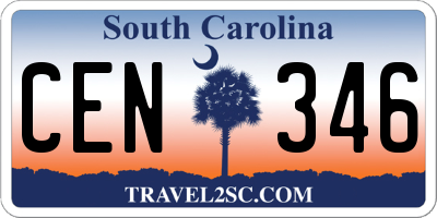 SC license plate CEN346
