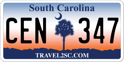 SC license plate CEN347