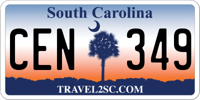SC license plate CEN349