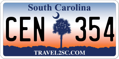 SC license plate CEN354