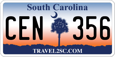 SC license plate CEN356