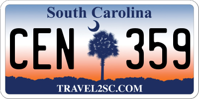 SC license plate CEN359