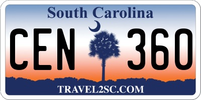 SC license plate CEN360